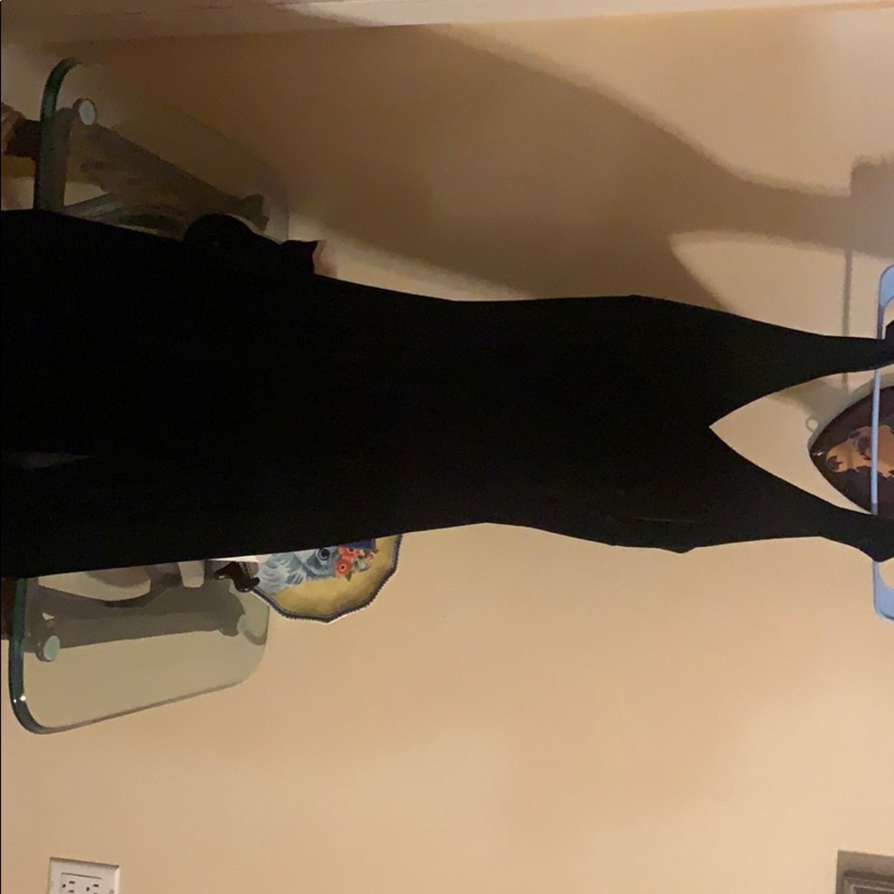 Long black velvet dress
